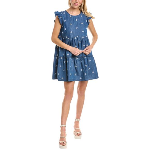 Draper James Embroidered A-line Dress - Blue - XXL - Picture 7 of 13